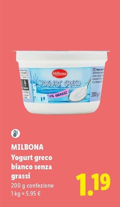 Milbona - Yogurt Greco Bianco Senza Grassi