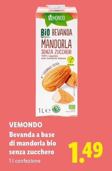 Vemondo - Bevanda A Base Di Mandorla Bio Senza Zucchero