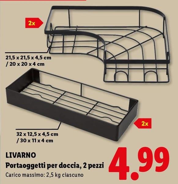 Livarno - Portaoggetti Per Doccia/2 Pezzi