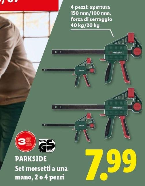 Parkside - Set Morsetti A Una Mano, 2 O 4 Pezzi