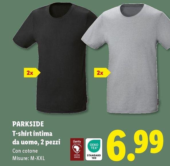 Parkside - T-Shirt Intima Da Uomo, 2 Pezzi
