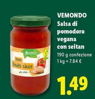 Vemondo - Salsa Di Pomodoro Vegana Con Seitan