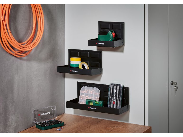 Set ripiani magnetici 3 pezzi o ripiano magnetico, portarotolo e potatazze, 5 pezzi