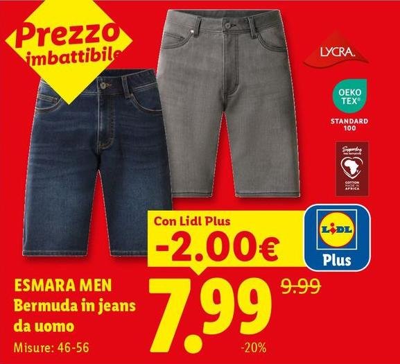 Esmara - Bermuda In Jeans Da Uomo