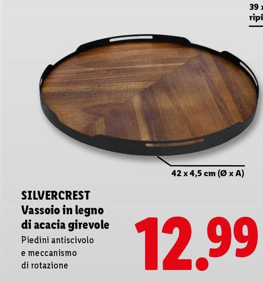 Silvercrest - Vassoio In Legno Di Acacia Girevole