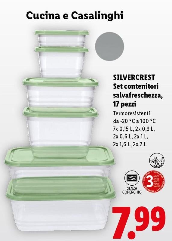 Silvercrest - Set Contenitori Salvafreschezza/17 Pezzi