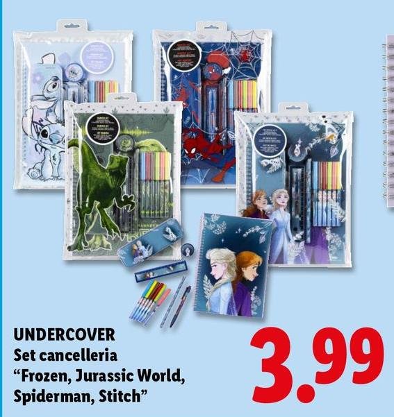Undercover - Set Cancelleria "Frozen/Jurassic World/Spiderman/Stitch"