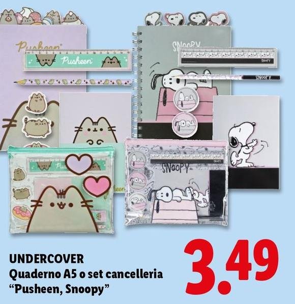 Undercover - Quaderno A5 O Set Cancelleria "Pusheen/Snoopy"