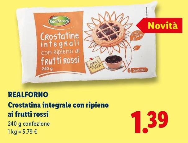 Realforno - Crostatina Integrale Con Ripieno Ai Frutti Rossi