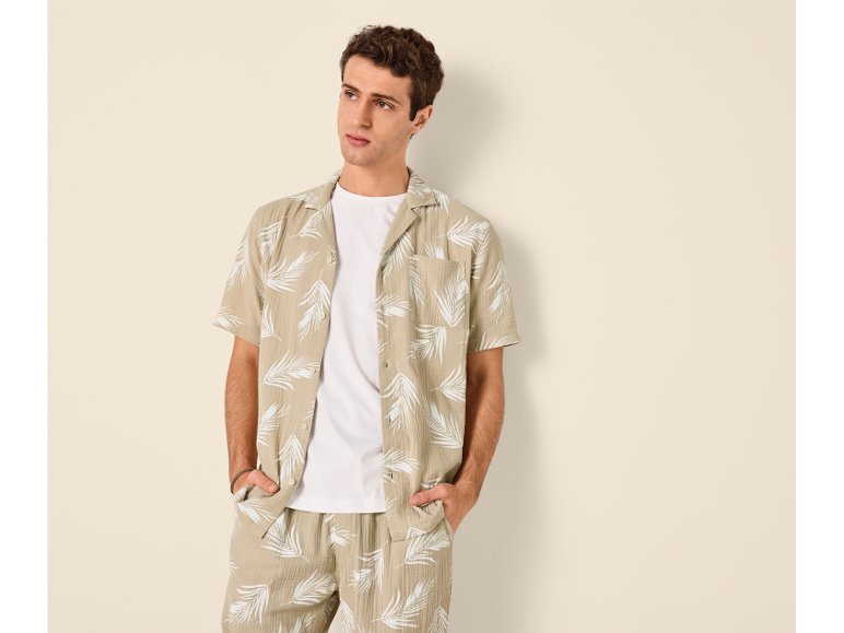 Camicia a maniche corte in mussola da uomo