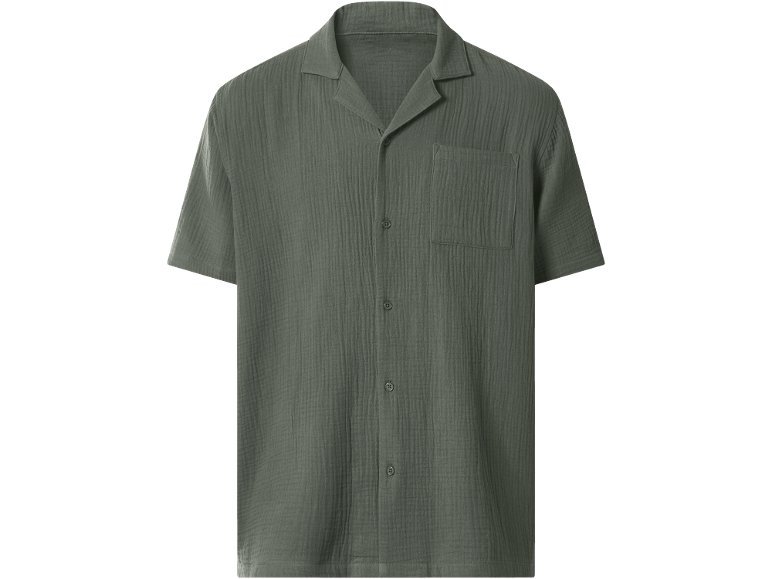 Camicia a maniche corte in mussola da uomo