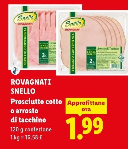 Rovagnati Snello - Prosciutto Cotto O Arrosto Di Tacchino