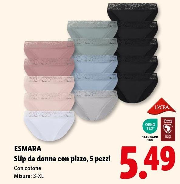 Esmara - Slip Da Donna Con Pizzo/5 Pezzi