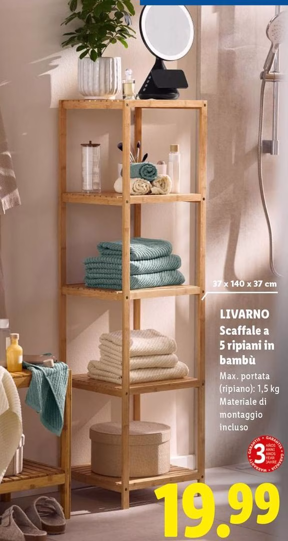 Livarno - Scaffale A 5 Ripiani In Bambu