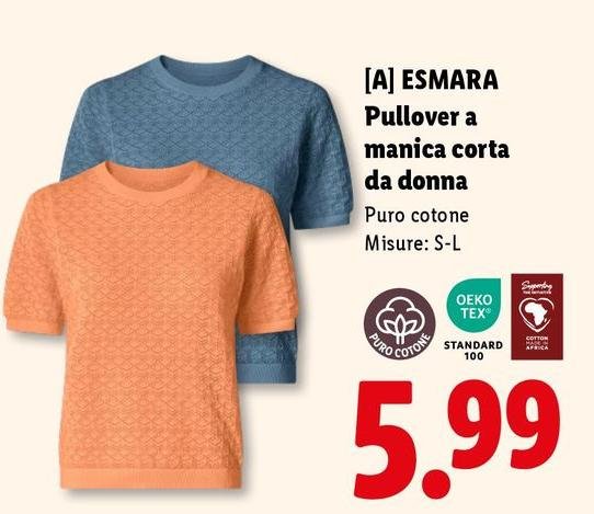 Esmara - Pullover A Manica Corta Da Donna