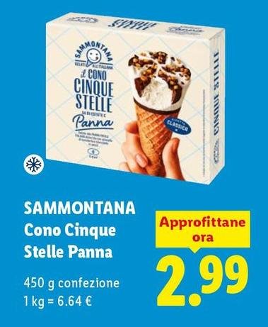 Sammontana - Cono Cinque Stelle Panna O Croccantino