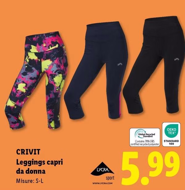 Crivit - Leggings Capri Da Donna