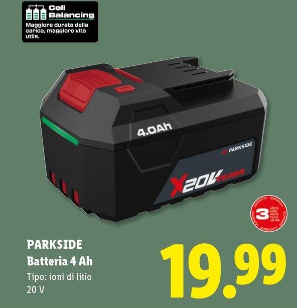 Parkside - Bateria 4 Ah