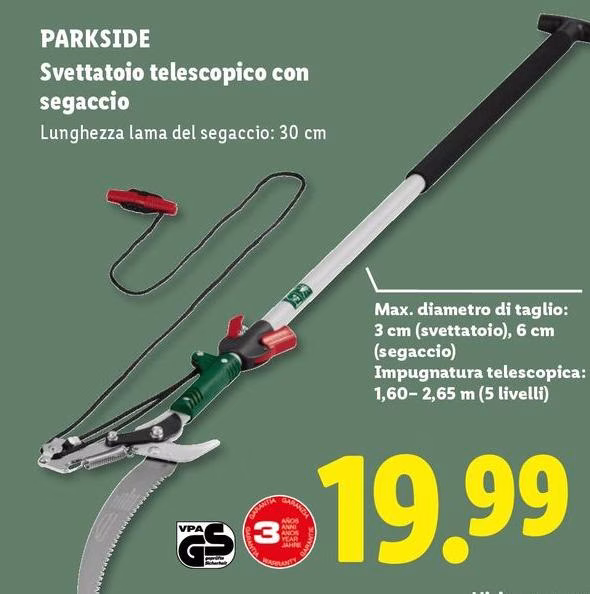 Parkside -  Svettatoio Telescopico Con Segaccio