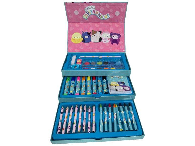 Valigetta per colorare, 42 pezzi "Minecraft, Pokémon, Stitch, Squishmallows"