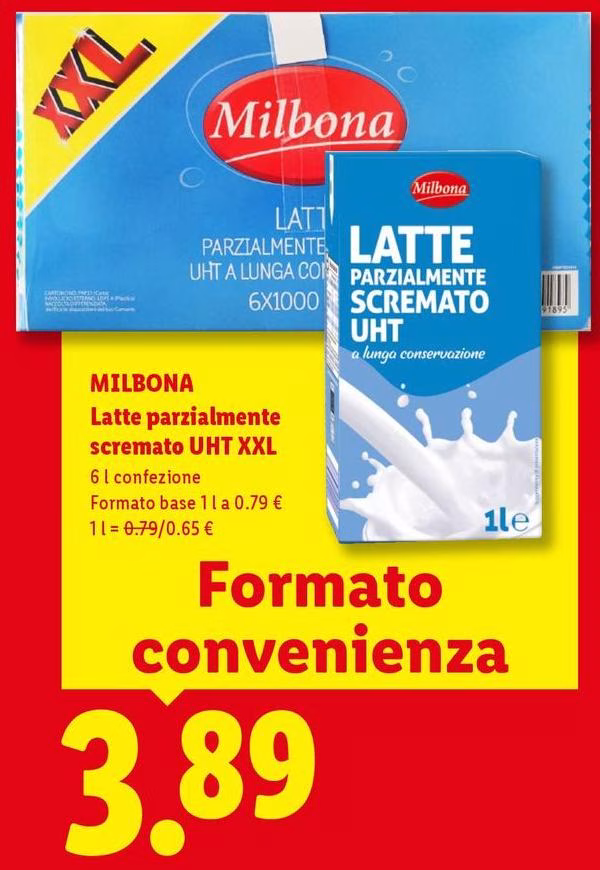 Milbona - Latte Parzialmente Scremato UHT Xxl