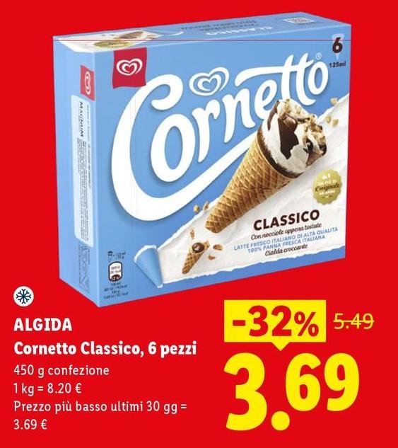 Algida - Cornetto Classico, 6 Pezzi