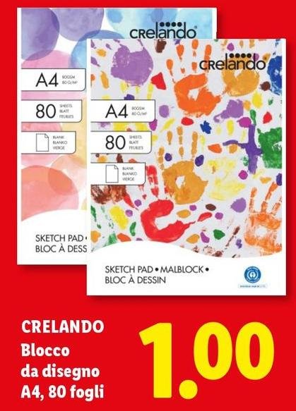 Crelando - Blocco Da Disegno A4, 80 Fogli