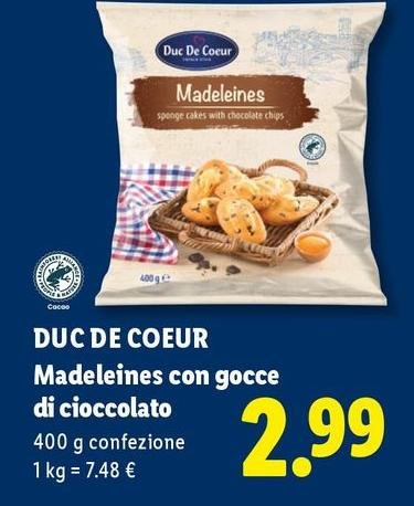 Duc De Coeur - Madeleines Con Gocce Di Cioccolato