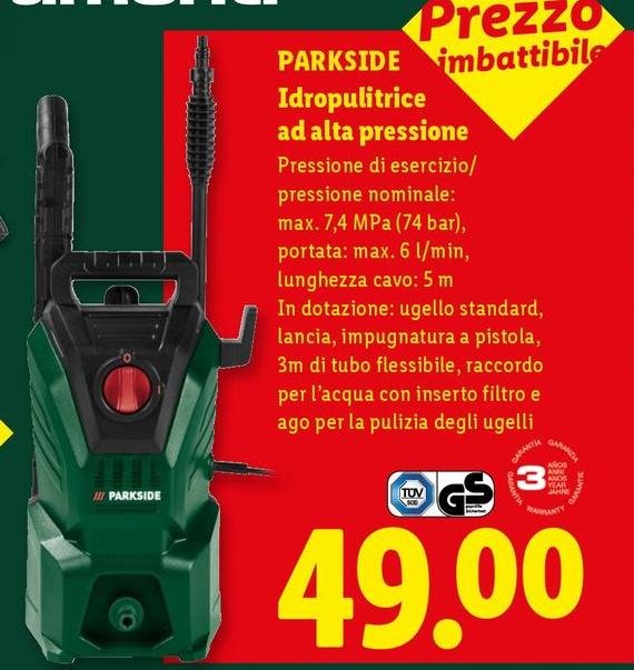 Parkside - Idropuittrice Ad Alta Pressione