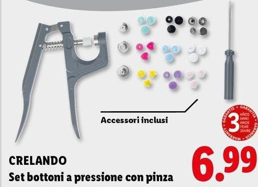 Crelando - Set Bottoni A Pressione Con Pinza