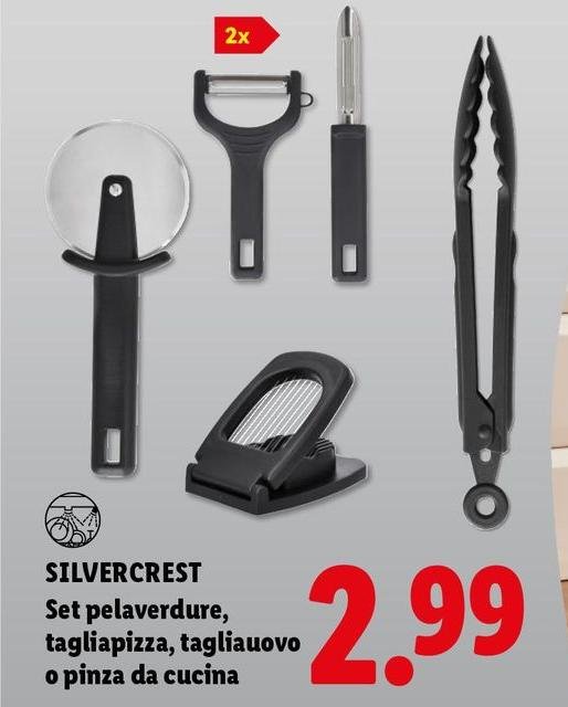Silvercrest - Set Pelaverdure, Tagliapizza, Tagliauovo O Pinza Da Cucina