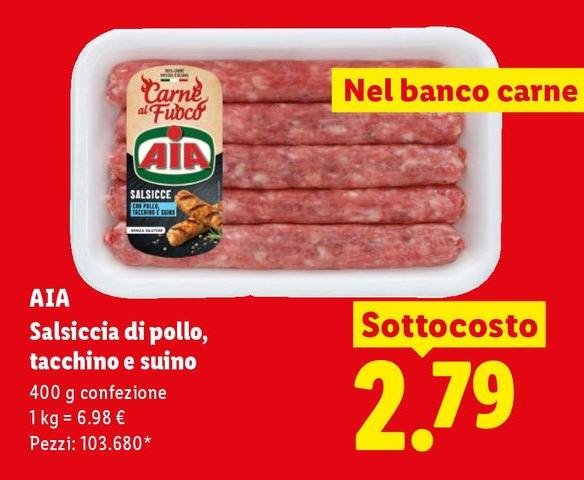 Aia - Salsiccia Di Pollo, Tacchino E Suino
