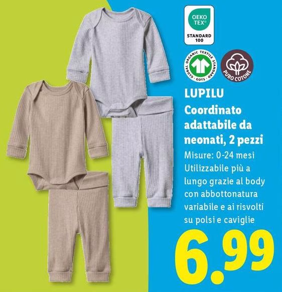 Lupilu - Coordinato Adattabile Da Neonati, 2 Pezzi