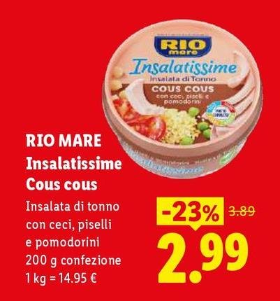 Rio Mare - Insalata Di Tonno Insalata Di Tonno Con Ceci, Piselli E Pomodorini