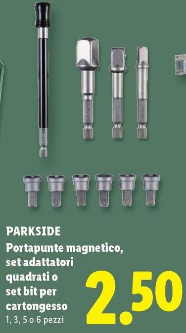 Parkside - Portapunte Magnetico, Set Adattatori Quadrati O Set Bit Per Cartongesso
