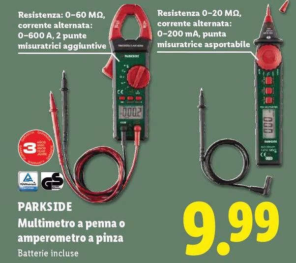 Parkside - Multimetro A Penna O Amperometro A Pinza