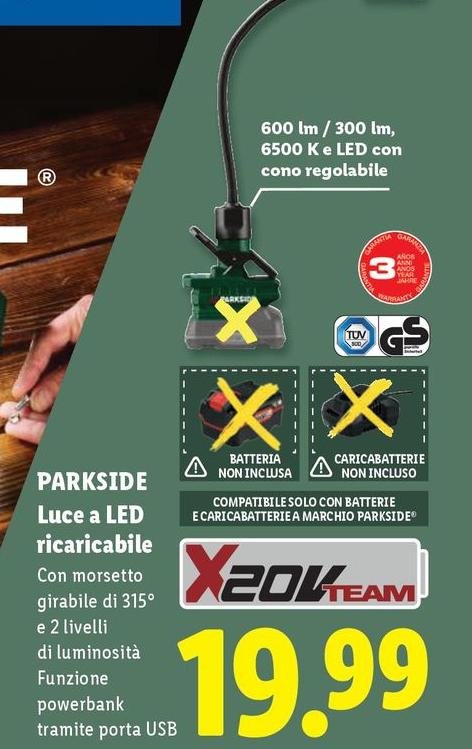 Parkside - Luce A Led Ricaricabile