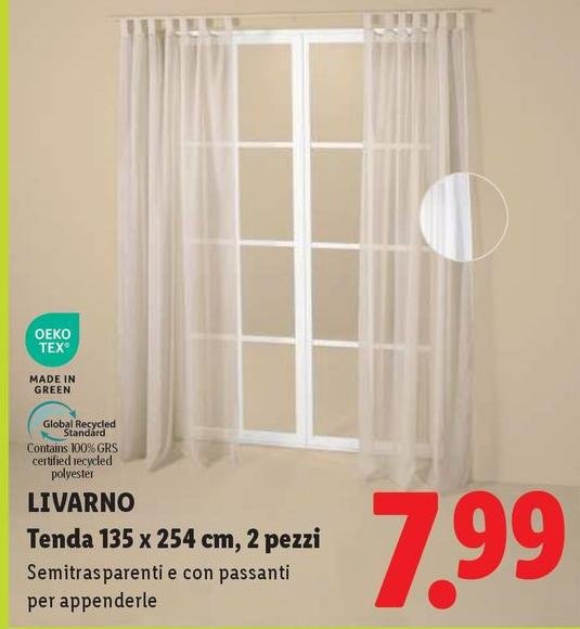 Oeko Tex - Tenda 135 X 254 Cm, 2 Pezzi