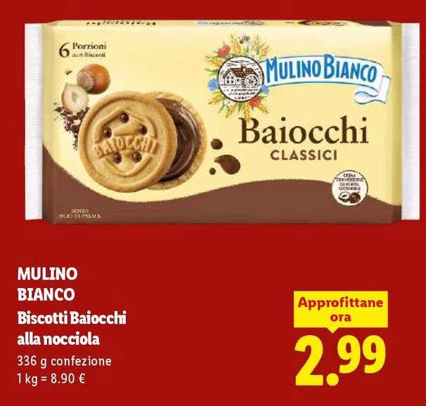 Mulino Bianco - Biscotti Baiocchi Alla Nocciola