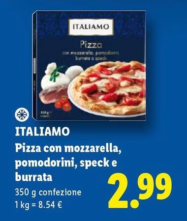 Italiamo - Pizza Con Mozzarella, Pomodorini, Speck E Burrata