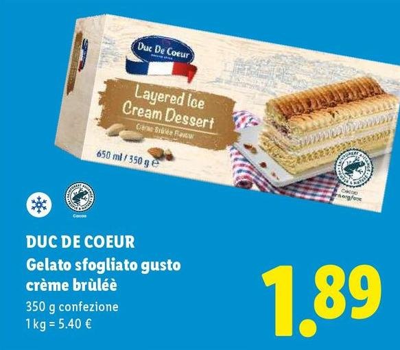 Duc de coeur - Gelato Sfogliato Gusto Crème Brûlée