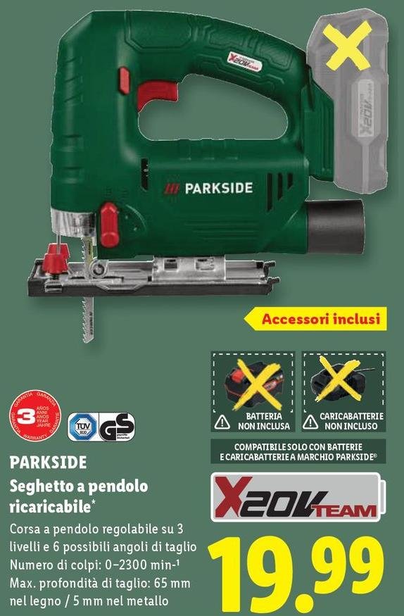 Parkside - Seghetto A Pendolo Ricaricabile