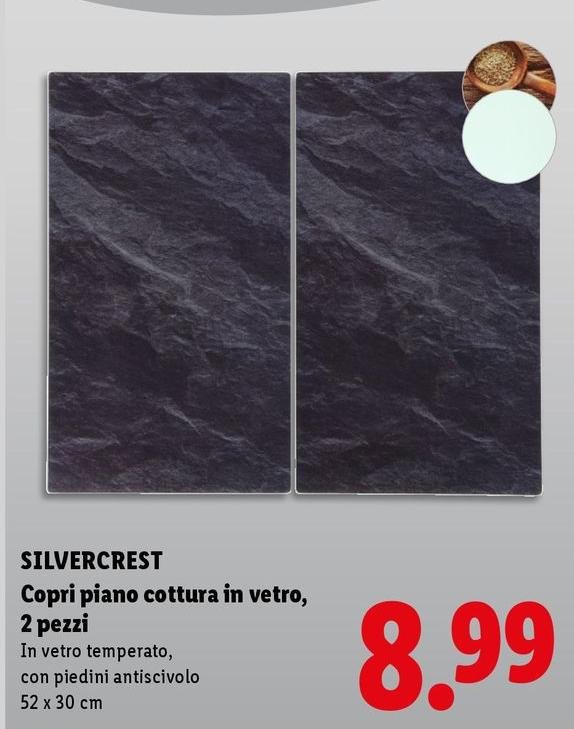 Silvercrest - Copri Piano Cottura In Vetro,2 Pezzi