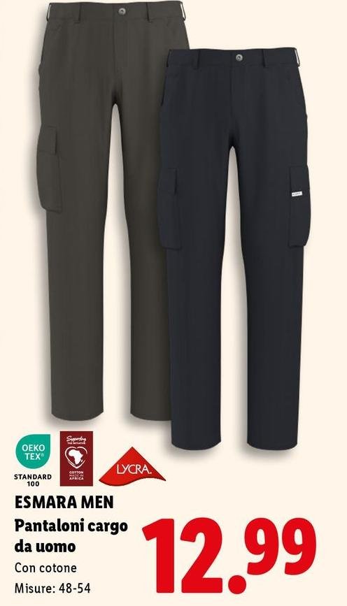 Esmara Men - Pantaloni Cargo Da Uomo
