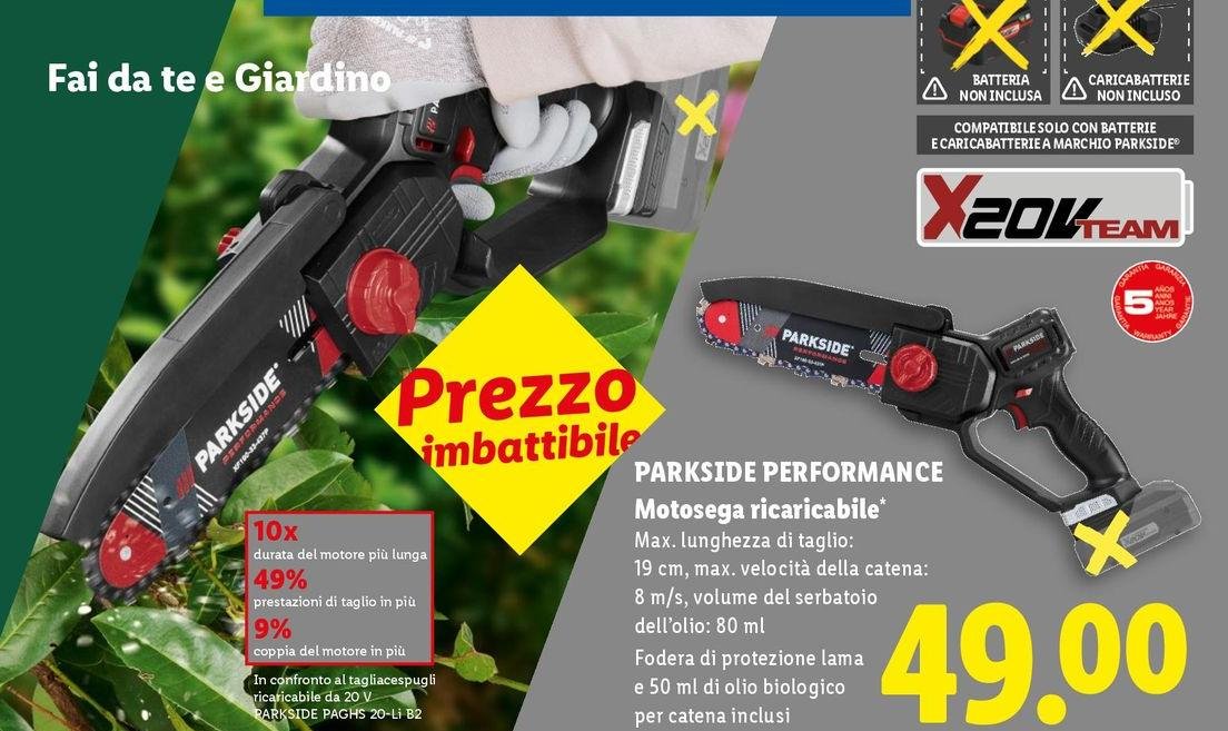 Parkside Performance - Motosega Ricaricabile
