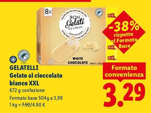 Gelatelli - Gelato Al Cioccolato Bianco Xxl