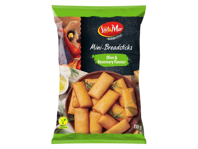 Mini grissini al gusto di olive e rosmarino