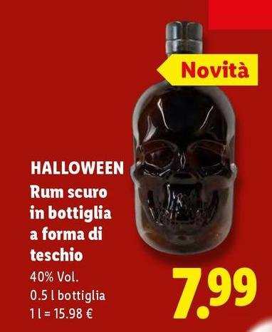 Halloween - Rum Scuro In Bottiglia A  Di Teschio