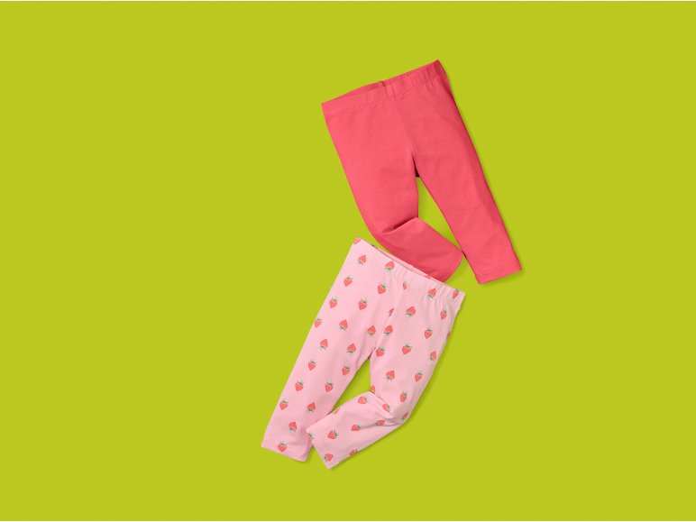 Leggings capri da bambina, 2 pezzi