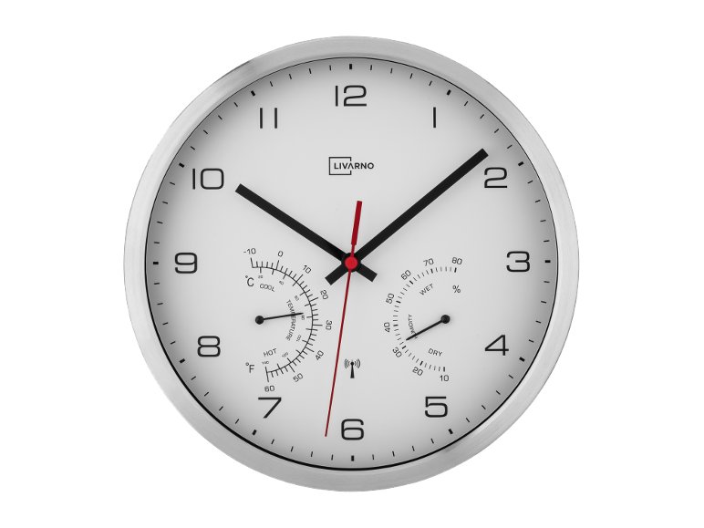 Orologio da parete radiocontrollato con termometro ed igrometro